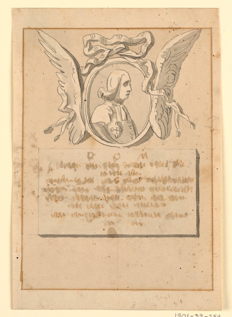 Design av et gravmonument for en prelat av Unknown artist