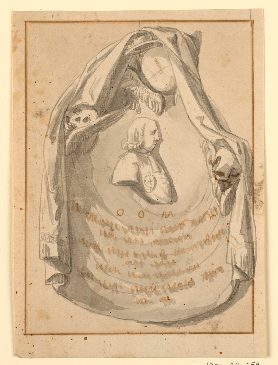 Design av et gravmonument for en prelat av Unknown artist