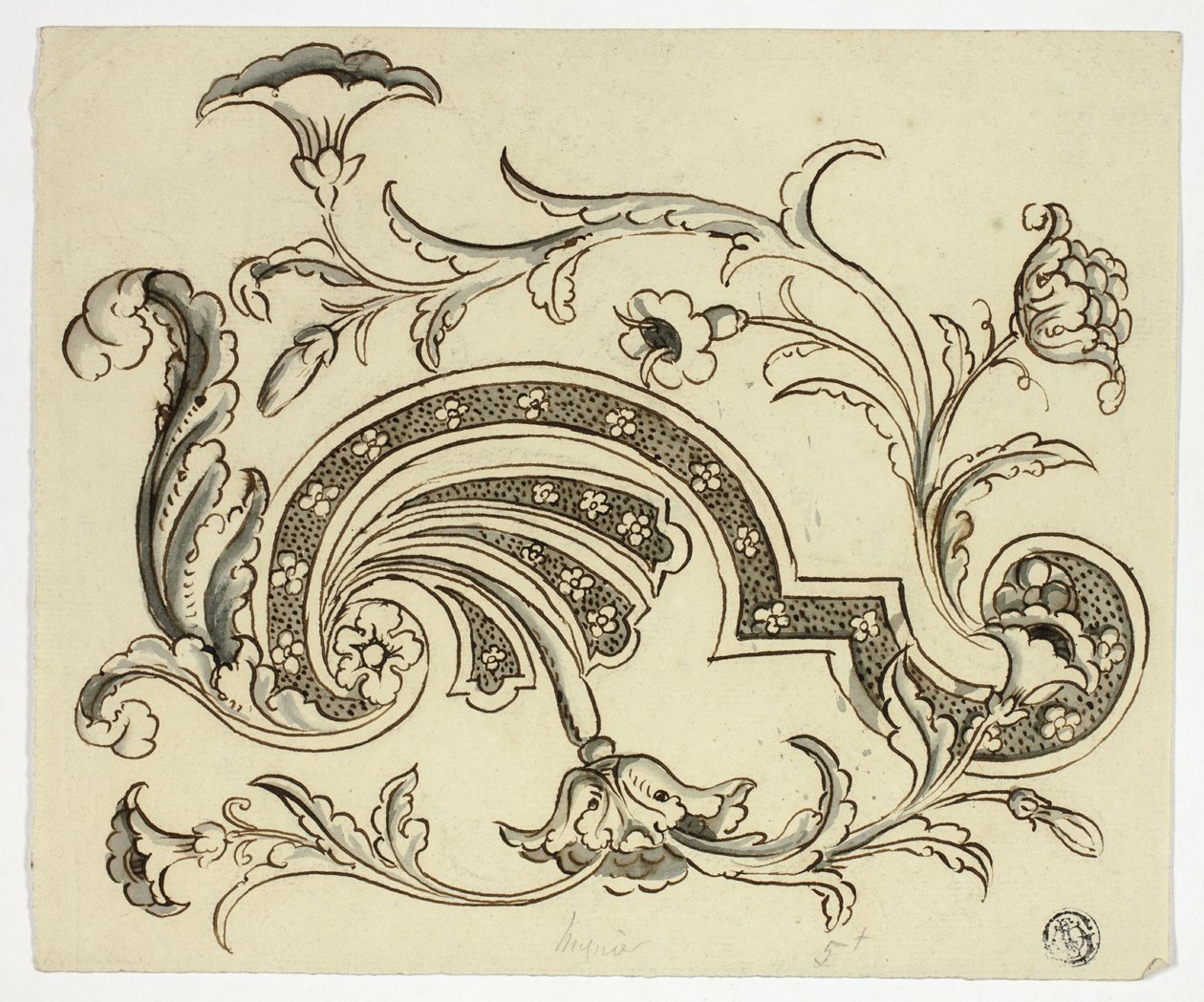 Design med valmuer av Unknown artist