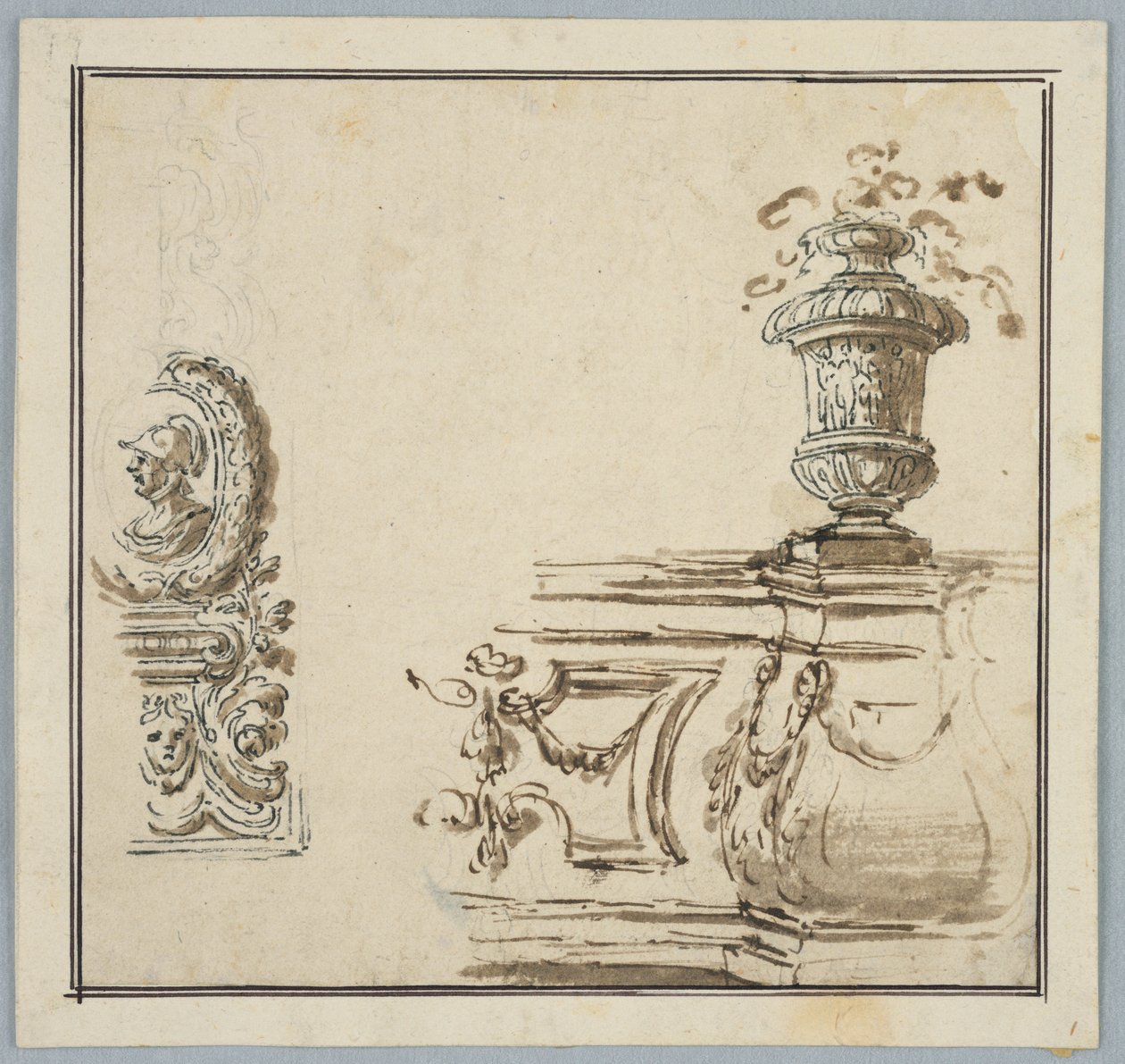 Design for arkitektonisk ornament av Unknown artist