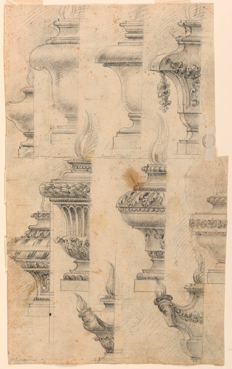 Design for balustervaser av Unknown artist