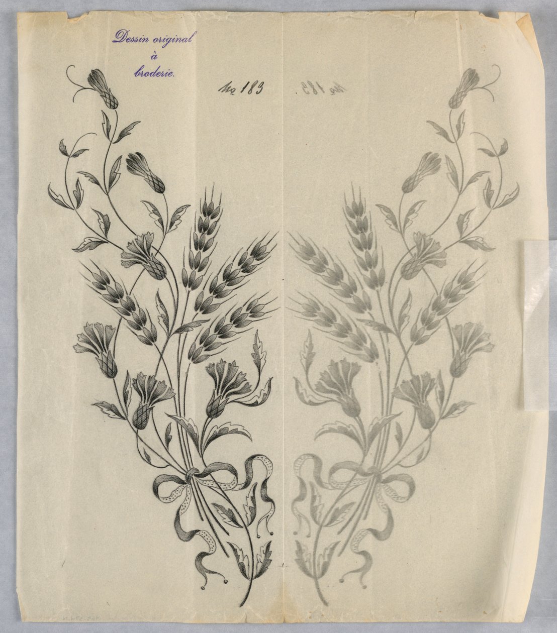Design for broderi av Unknown artist