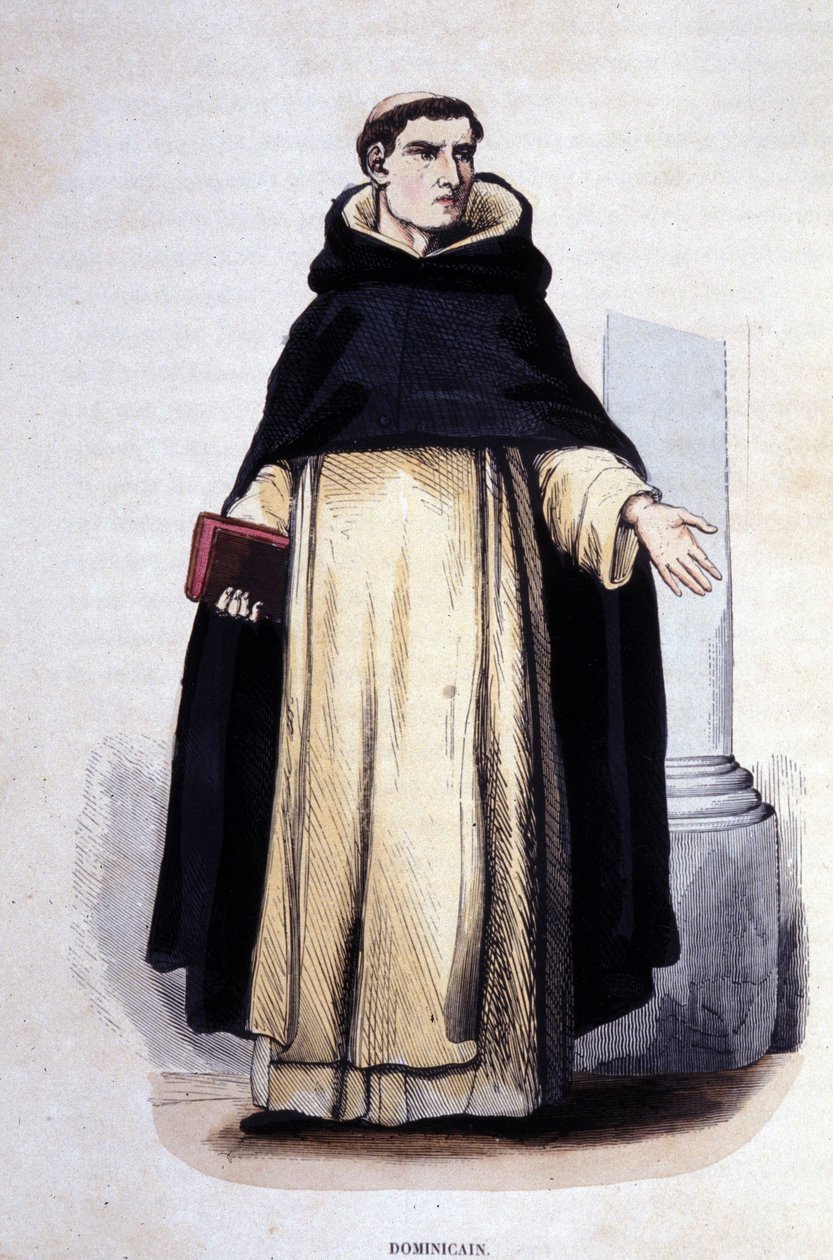 Dominikanske. Gravering fra et album på religiøse ordre, Paris av Unknown artist