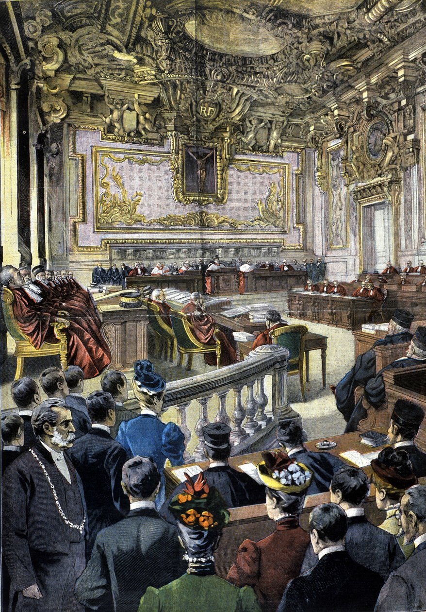 Dreyfus sak. Kassasjonsretten ga ordre om gjennomgang av rettssaken. 1899. av Unknown artist