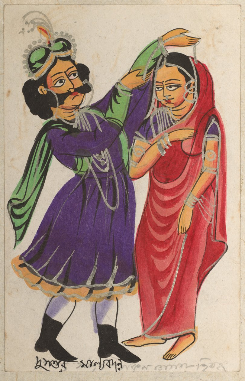 Dusmont Garlanding Shakuntala av Unknown artist