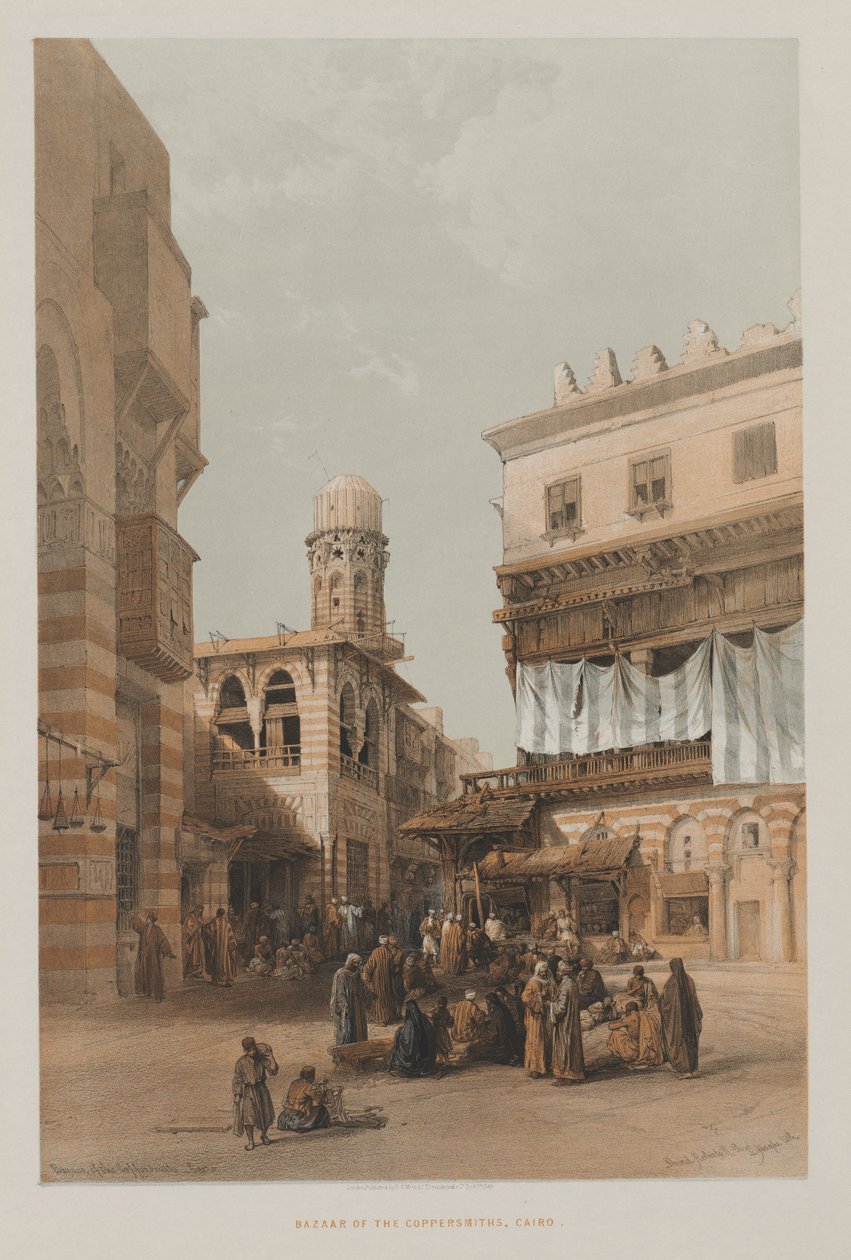 Egypt og Nubia, bind III: Bazaar of the Coppersmiths, Kairo av Unknown artist