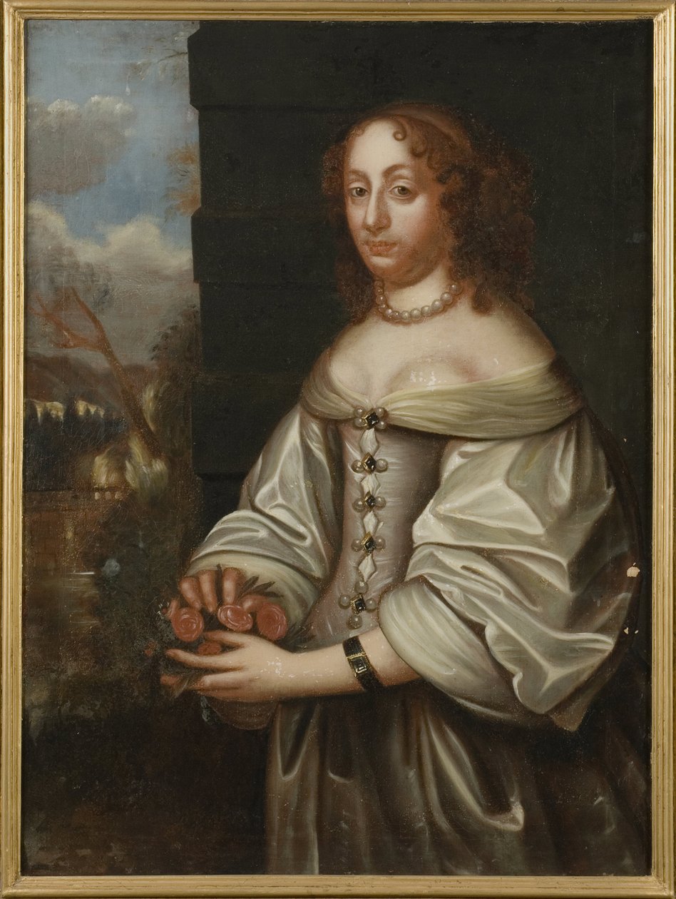 Eleonore Catherine de Deux Ponts Cleebourg, prinsesse av Sverige og landgravine av Hessen Eschwege - Portrett av grevinne Palatine Eleonora Catherine av Zweibruecken (1626-1692), landgravine av Hessen-Eschwege, Anonym. Olje på lerret. Mål: 105x77 cm. av Unknown artist