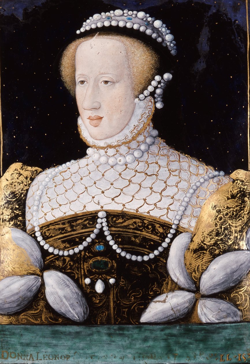 Eleonore av Habsburg (eller Østerrike) (1498 - 1558), emalje av Unknown artist