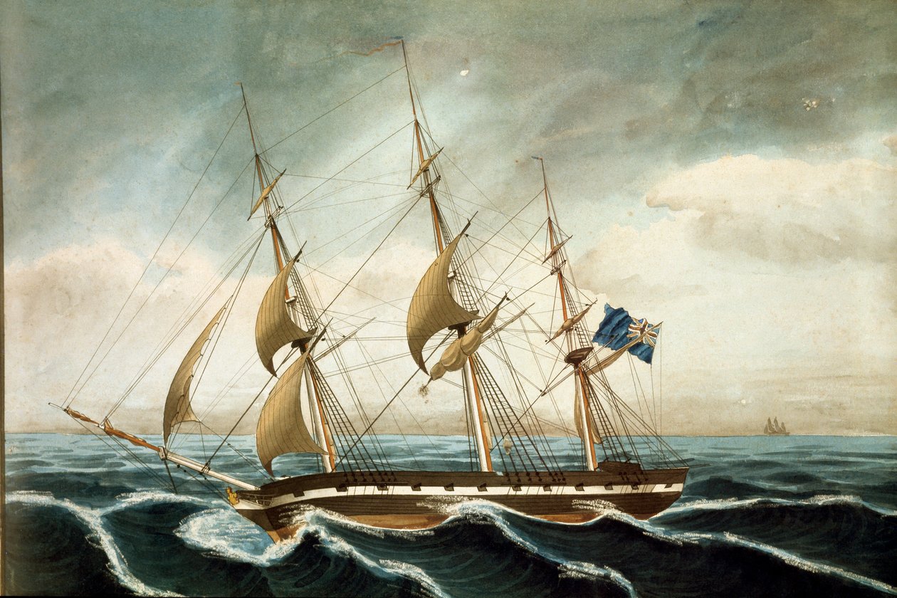 Engelsk korvett (trykk av Unknown artist