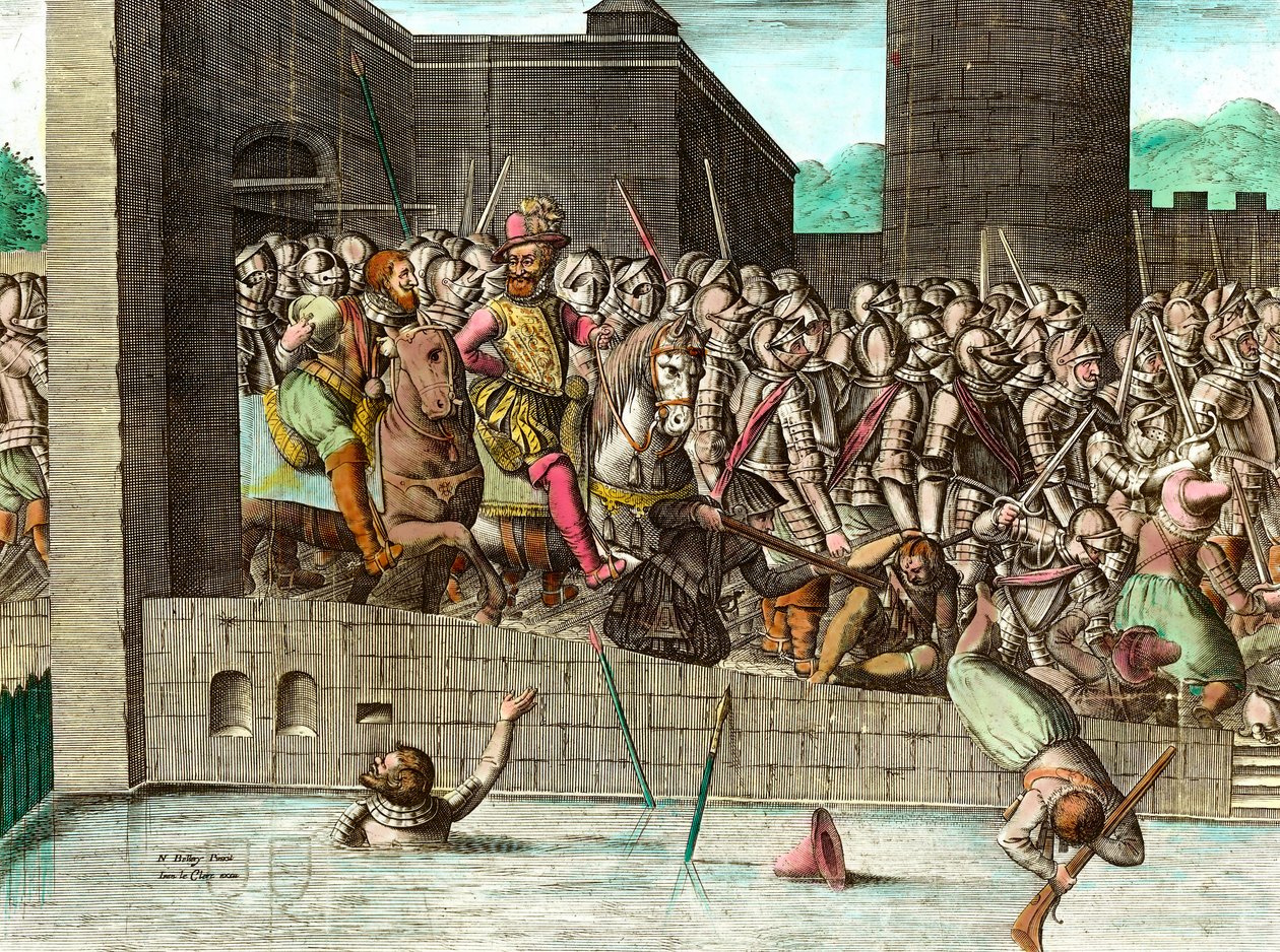Innført i Paris av kong Henrik IV (1553-1610) 22. mars 1594. Gravering av 1700-tallet. Coll. La oss gå. av Unknown artist