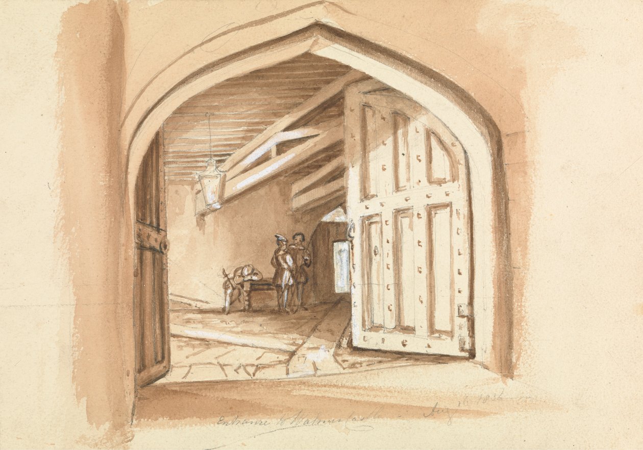 Inngang til Walmer Castle; skisser av dører av Unknown artist