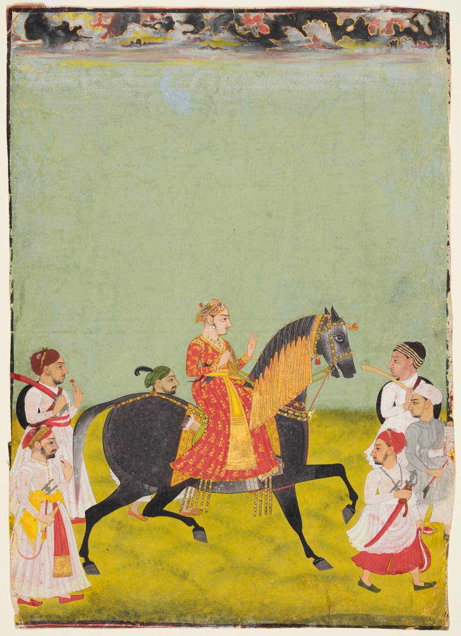 Ridesportrett av Maharana Raj Singh II av Mewar (r. 1755–62) av Unknown artist