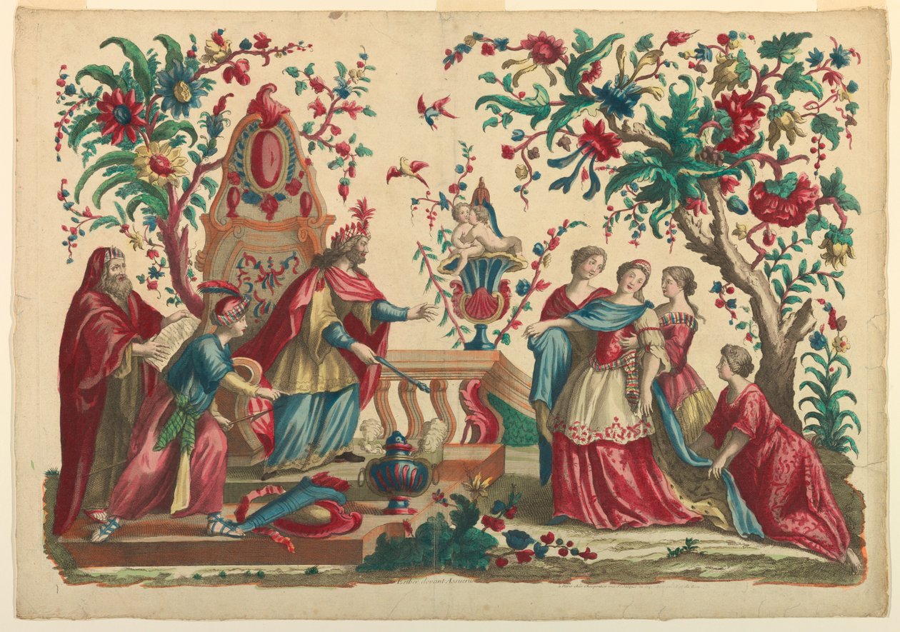 Esther før Ahasverus av Unknown artist