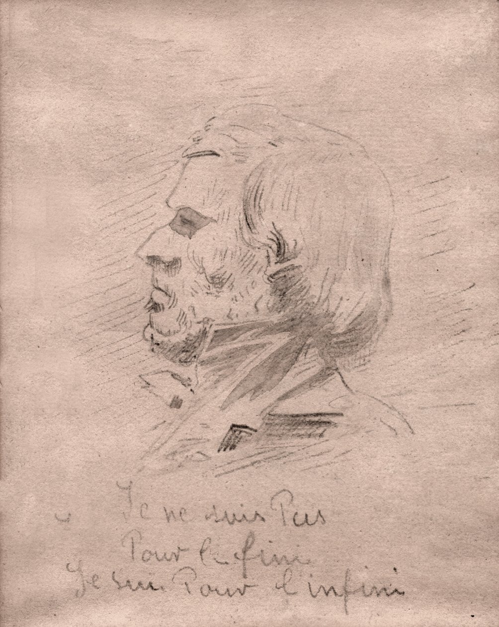 Eugene Delacroix. (tegning, ca 1850) av Unknown artist