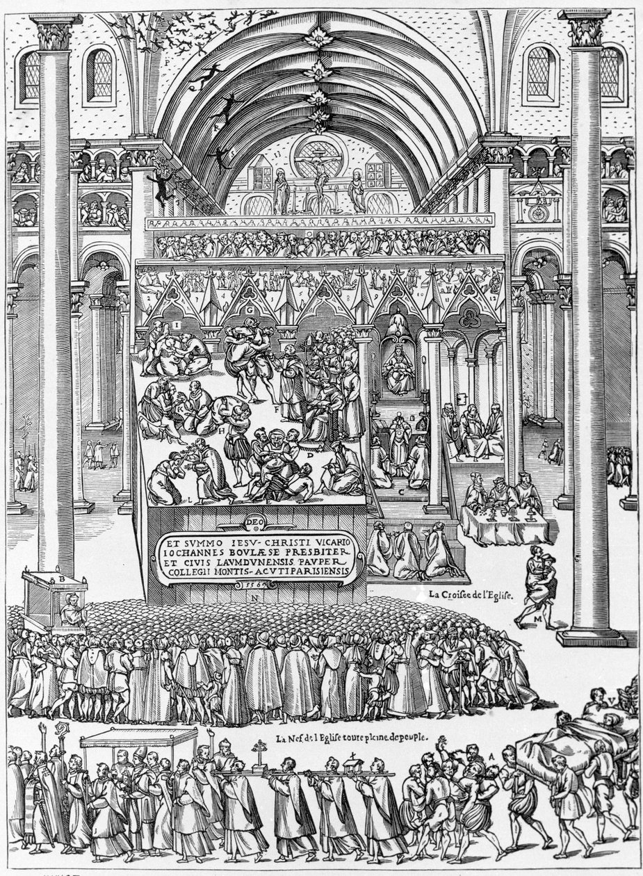 Eksorcisme av en kvinne besatt i Vår Frue av Laons kirke, 8. februar av Unknown artist
