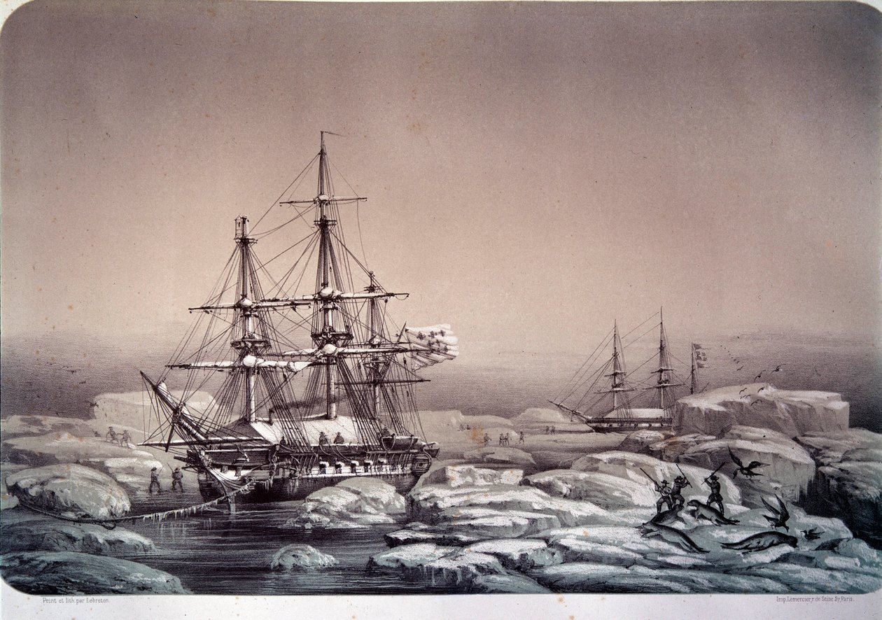 Ekspedisjoner i Antarktis (sørpolen): skipet "" Astrolabe"" (nytt navn på "Shell") av Jules Dumont d
