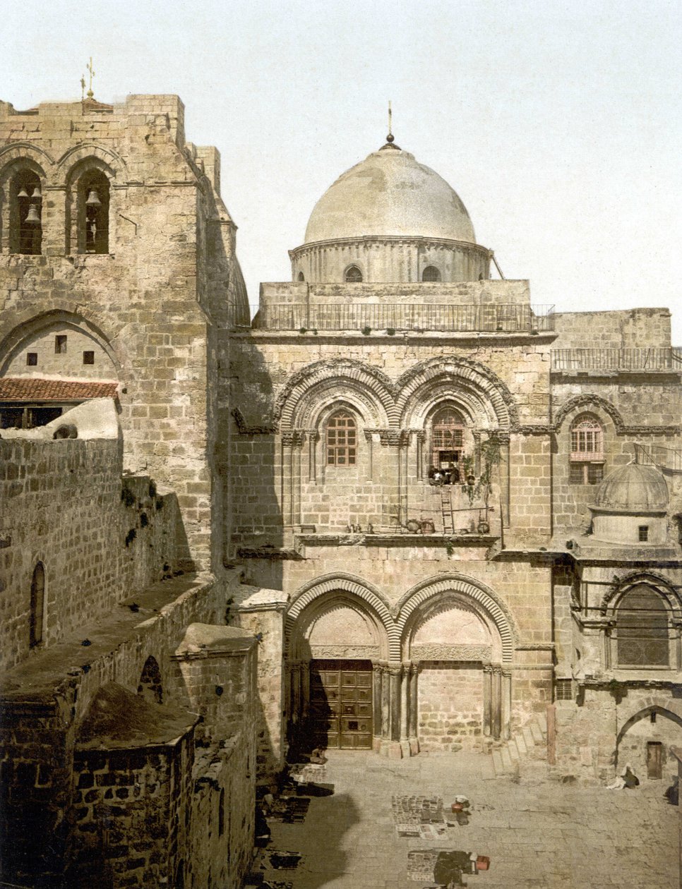 Fasade av Den hellige grav. Jerusalem. Photochrome sd. 1890-1900. av Unknown artist