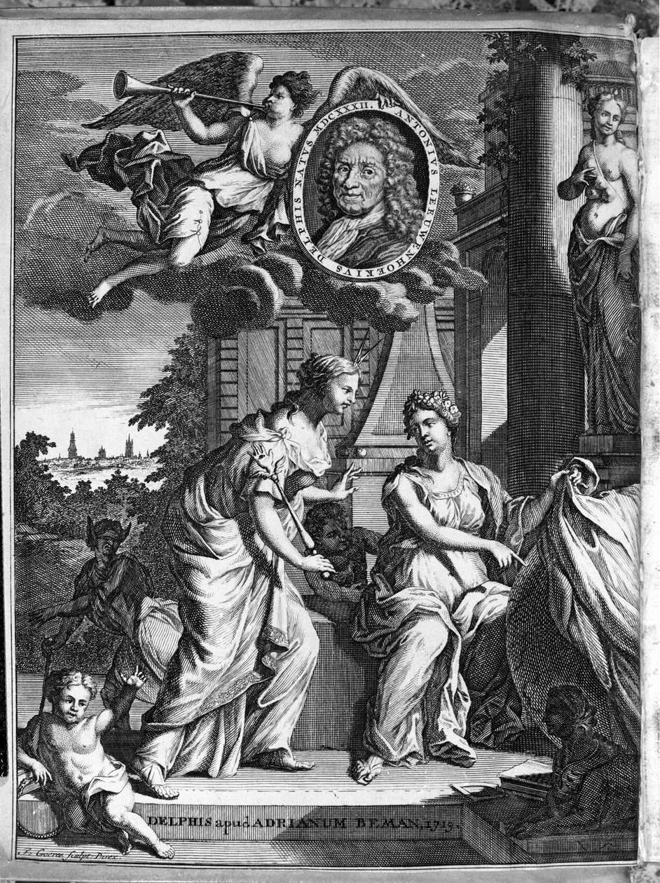 Falsk tittel (falsk tittel) på hele verket til den nederlandske handelsmannen og lærde Antoine van Leeuwenhoek (eller Leeuvenhoek Leeuwenhoeck) (eller Antoni eller Anthonie) (1632-1723) 1719. av Unknown artist