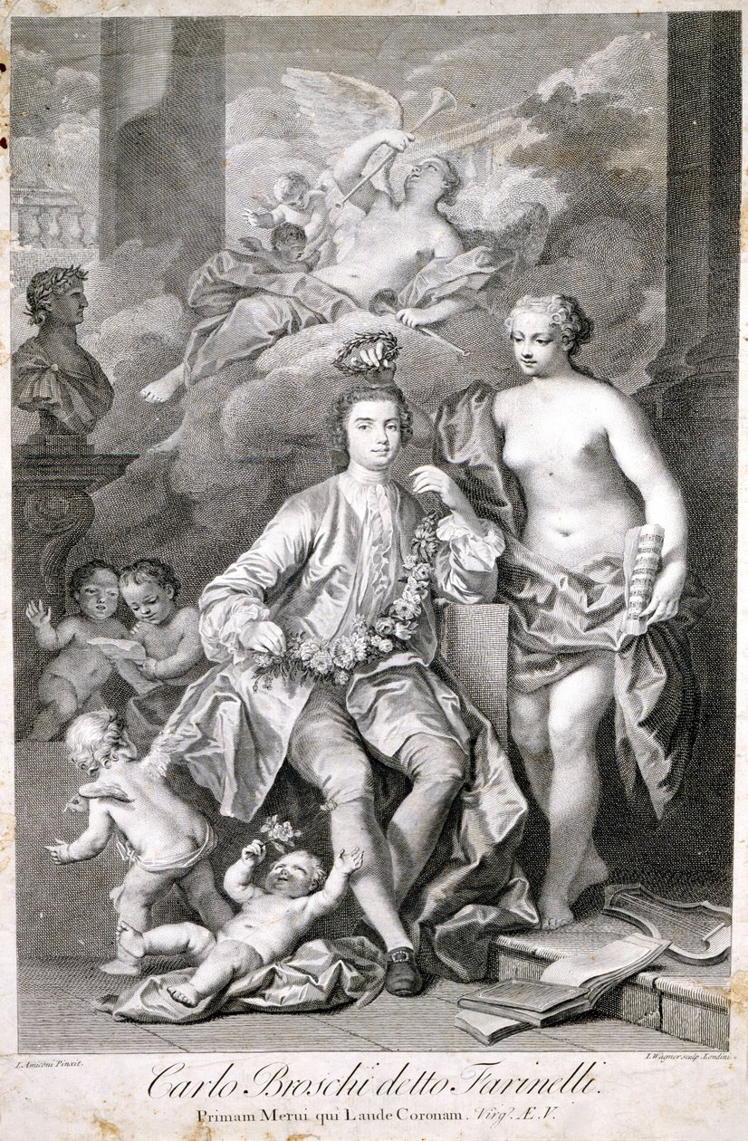 Farinelli (Carlo Broschi, dit; 1705 - 1782). av Unknown artist