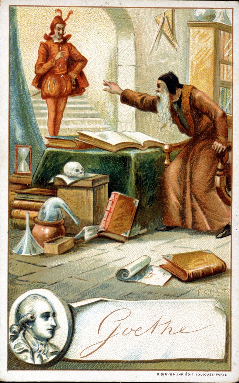 Faust de Goethe - Kromolitografi 1800-tallet av Unknown artist