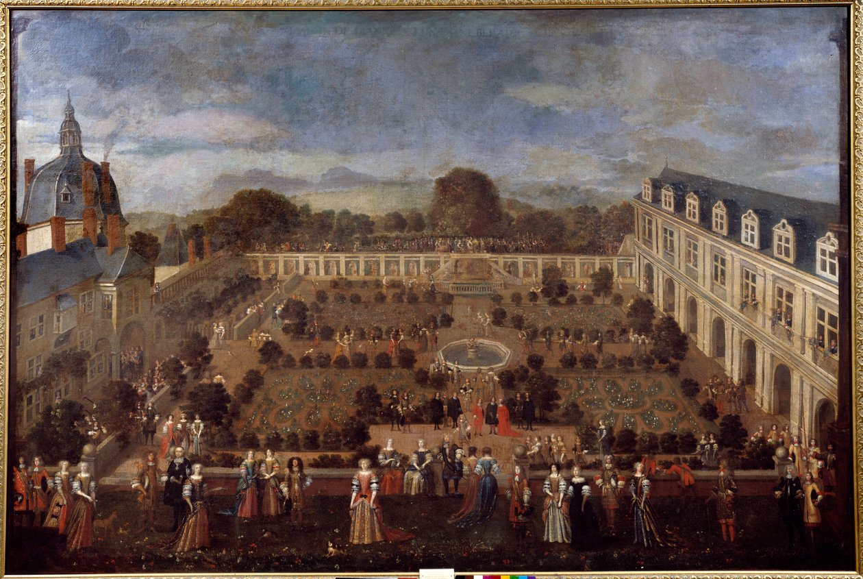 Fest ved hertugpalasset i 1673 for oppholdet til kong Ludvig XIV og hans hoff. Anonymt maleri av Unknown artist