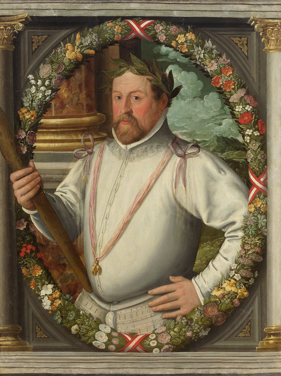 Ferdinand II av Tyrol (av Habsburg), erkehertug av Østerrike - Portrett av Ferdinand II (1529-1595), erkehertug av Østerrike, Anonym . Olje på lerret, ca. 1573. Kunsthistorisk museum, Wien av Unknown artist