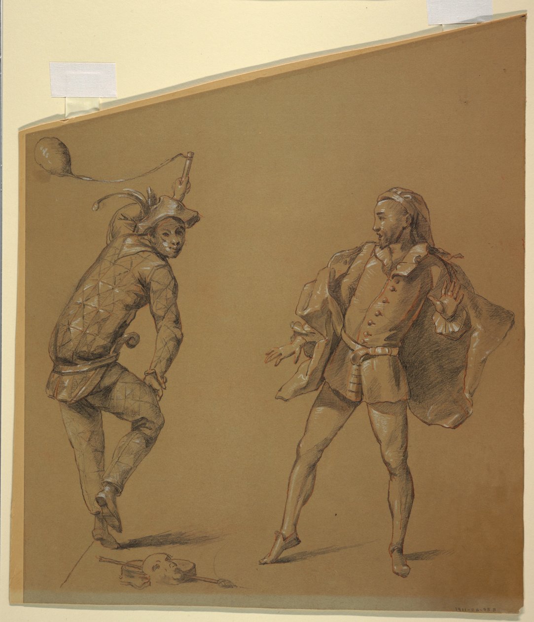 Figurstudier for design av et clavichord-deksel av Unknown artist