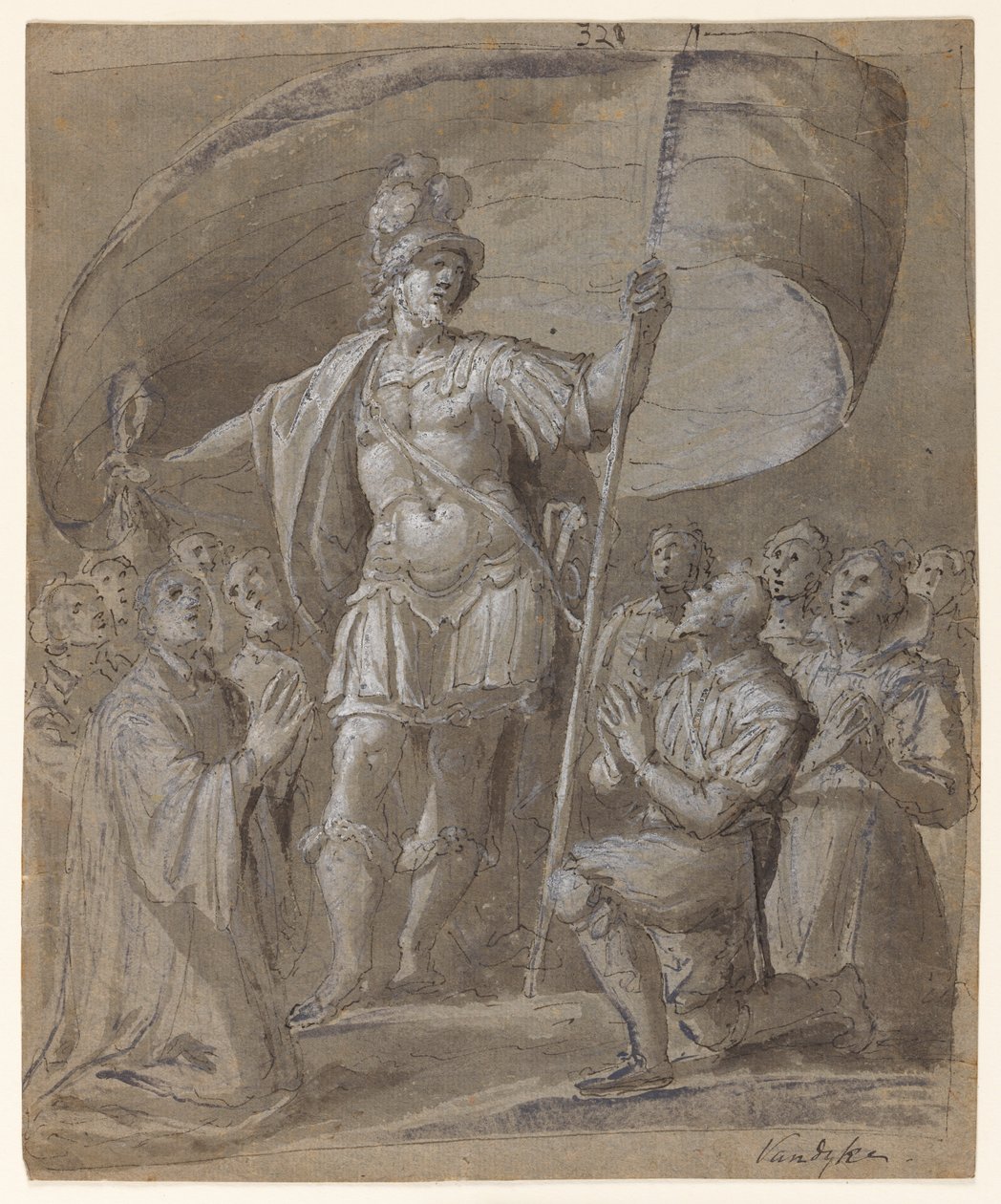 Figurer som hyller en ridder av Unknown artist