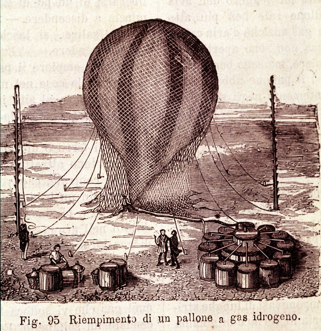 Fylleoperasjon av en hydrogengasskolbe. av Unknown artist