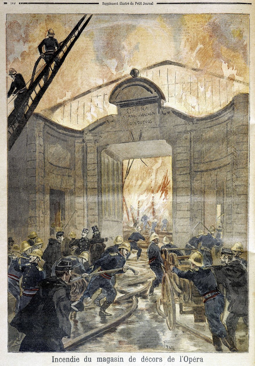 Brannmenn: brann på Operaen - i "" The Petity Journal" av Unknown artist