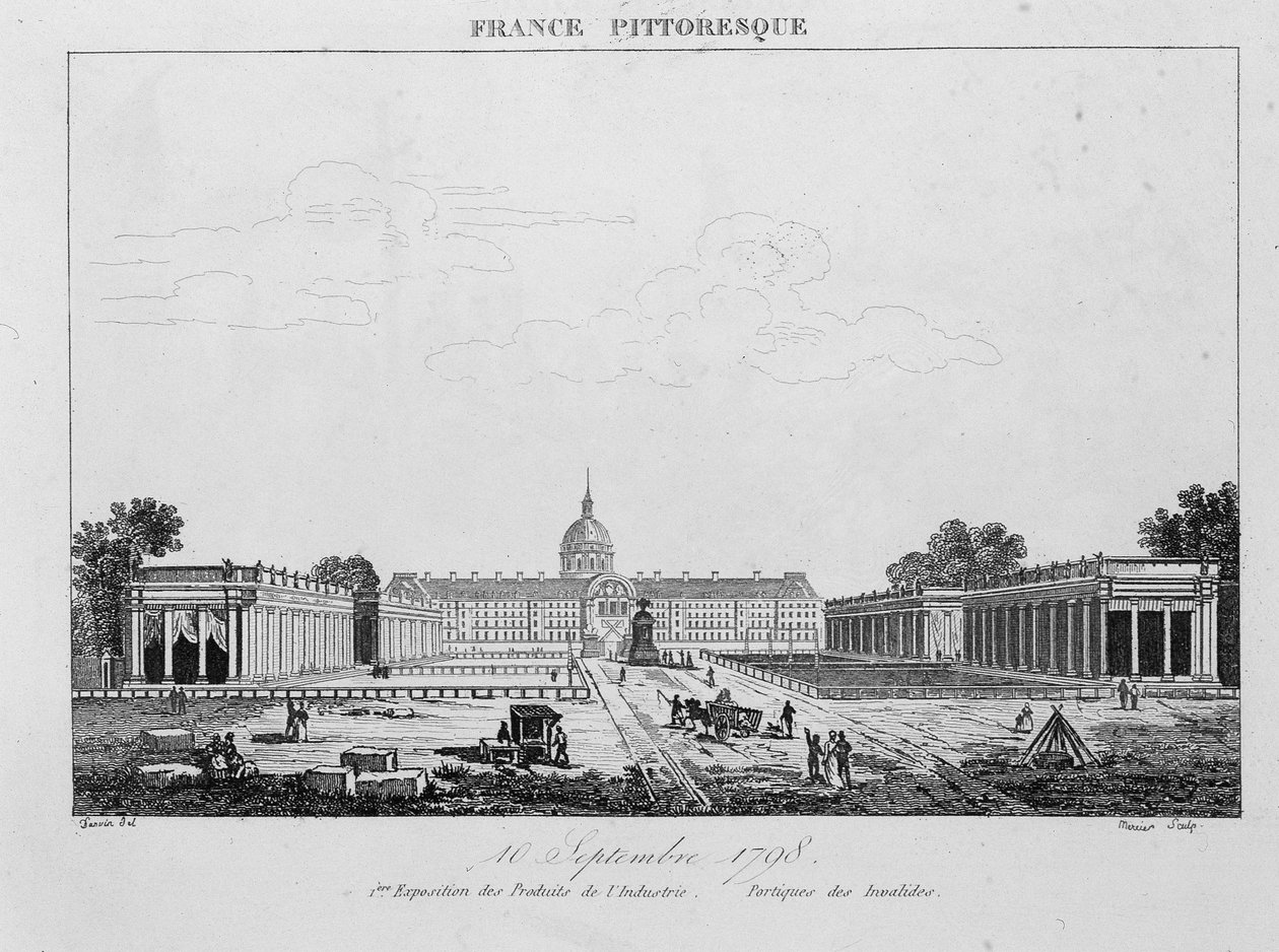 Første utstilling av industriprodukter: Portique des Invalides, 10. september av Unknown artist