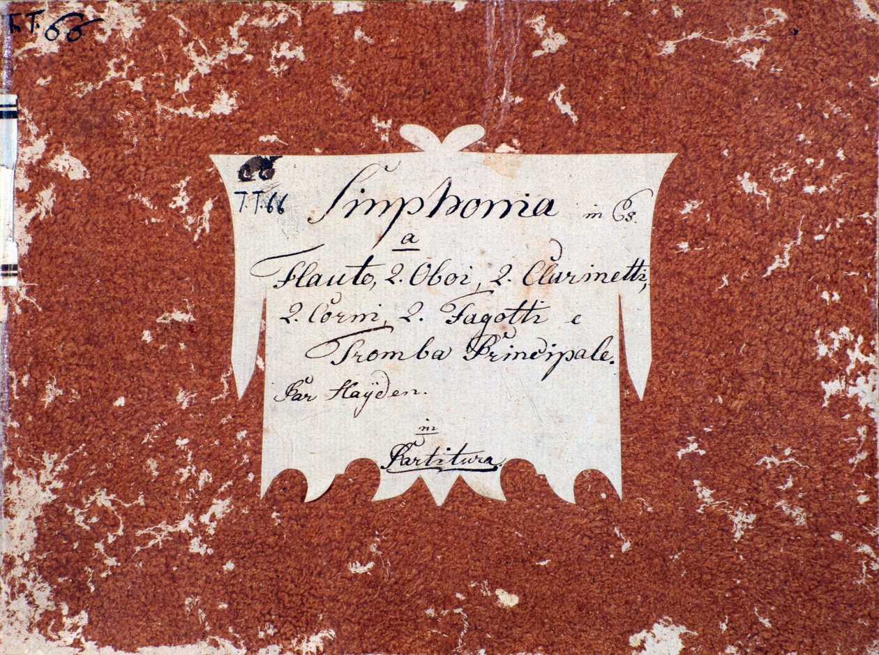 Første side av partituret til Symfoni 66 i B-dur av J Haydn av Unknown artist