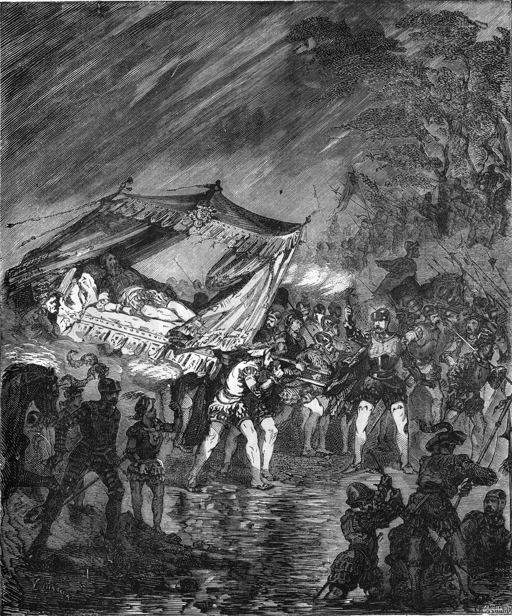 Flight of Charles V (1500-1558) til Inspruck i Tyskland (1552) av Unknown artist