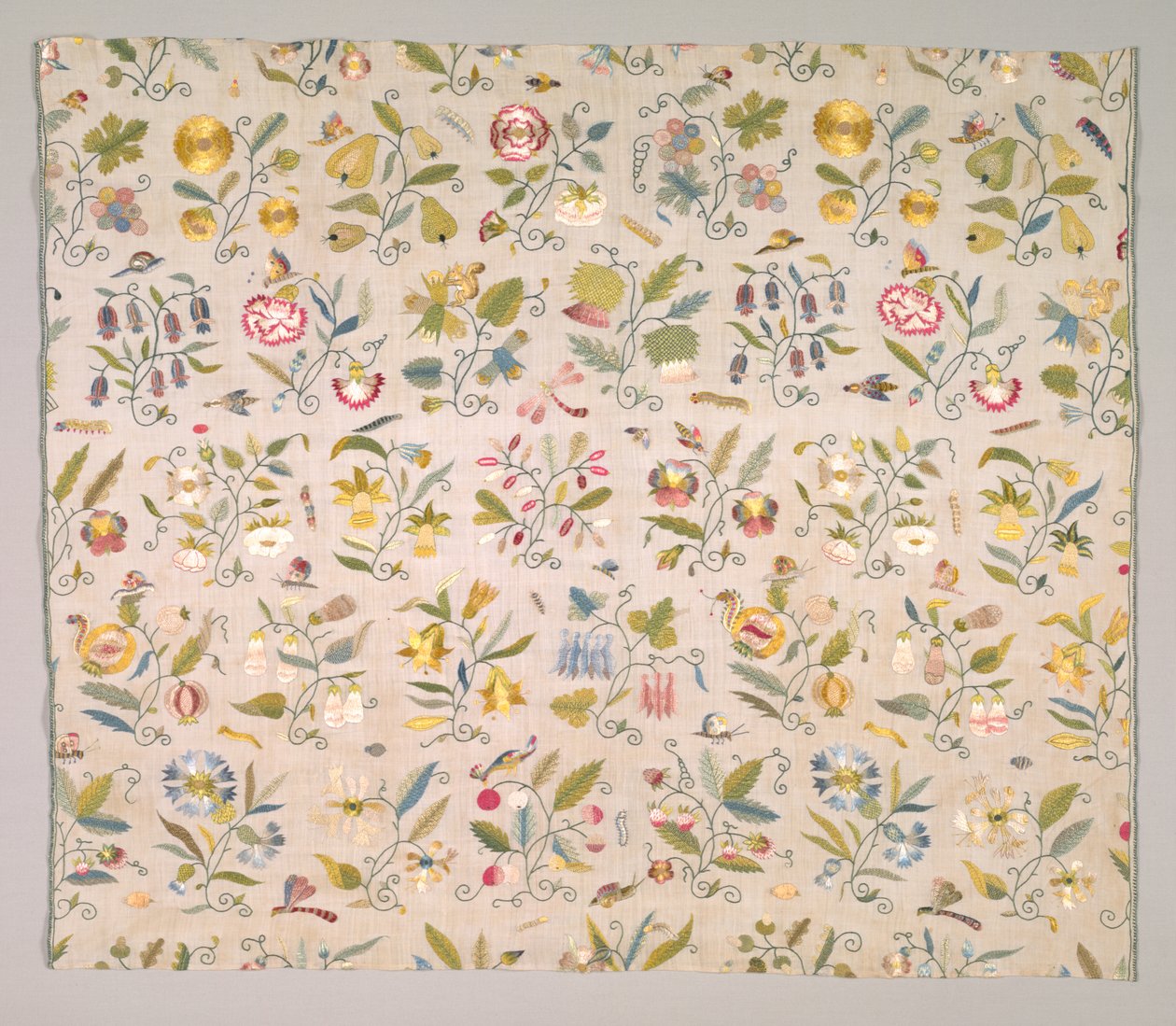 Blomsterpanel, sannsynligvis fra en gardin av Unknown artist