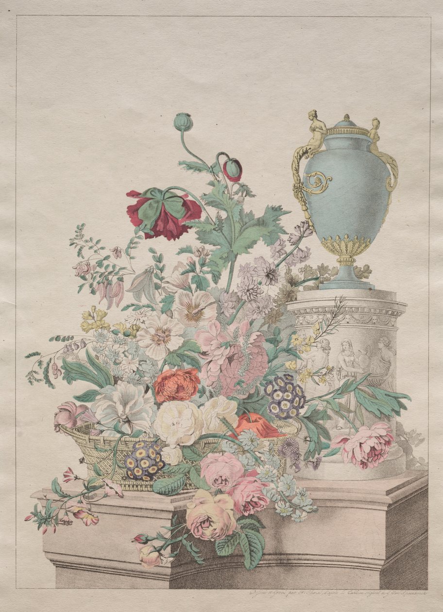 Pittoresk flora eller samling av frukt og blomster av Unknown artist