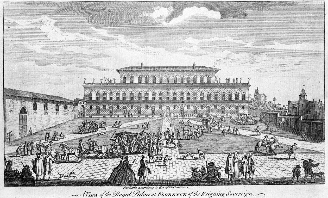 Firenze: Utsikt over Pitti-palasset på midten av 1700-tallet av Unknown artist