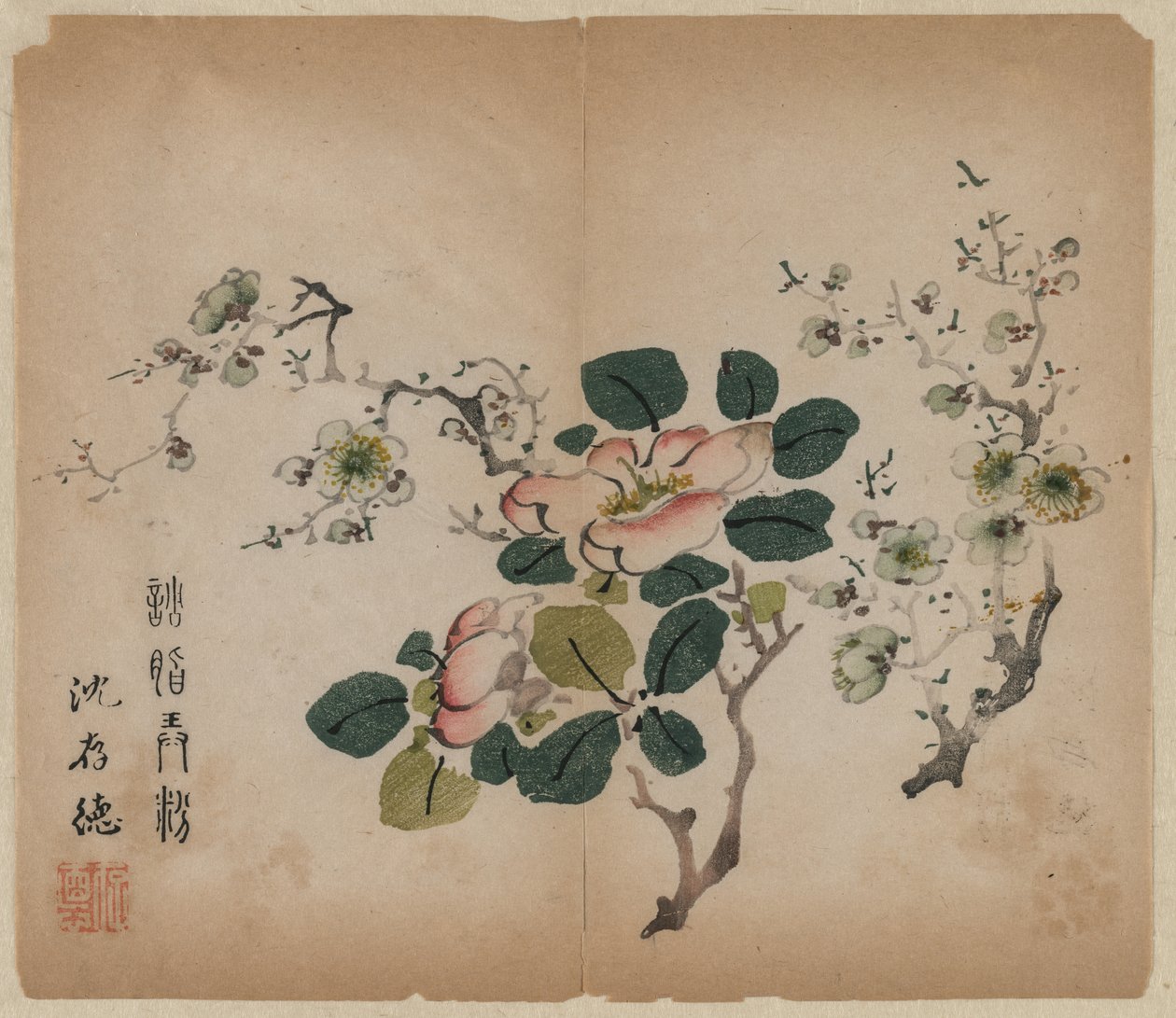 Blomstrende Prunus av Unknown artist