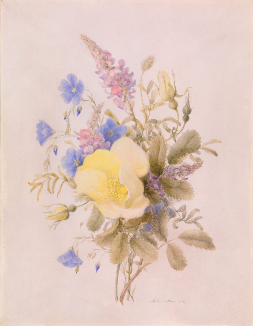 Flowers with Yellow Rose   1316742   no       norwegian Successfully Translated  Original: Hiver (Winter). Peinture de Esalas van de Velde (1591-1630). Huile sur bois, 37,5 x 35,5 cm Translat: Hiver (Winter). Peinture de Esalas van de Velde (1591-1630). Hu av Unknown artist