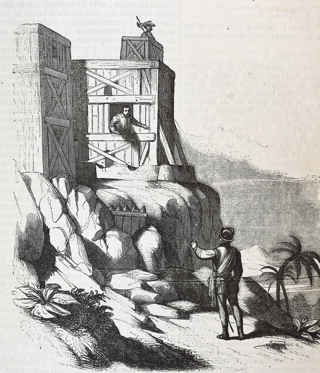 Francisco Roldan snakker med Adelantado Bartholomew Columbus på øya Hispaniola, i Fort Concepcion i 1497 av Unknown artist