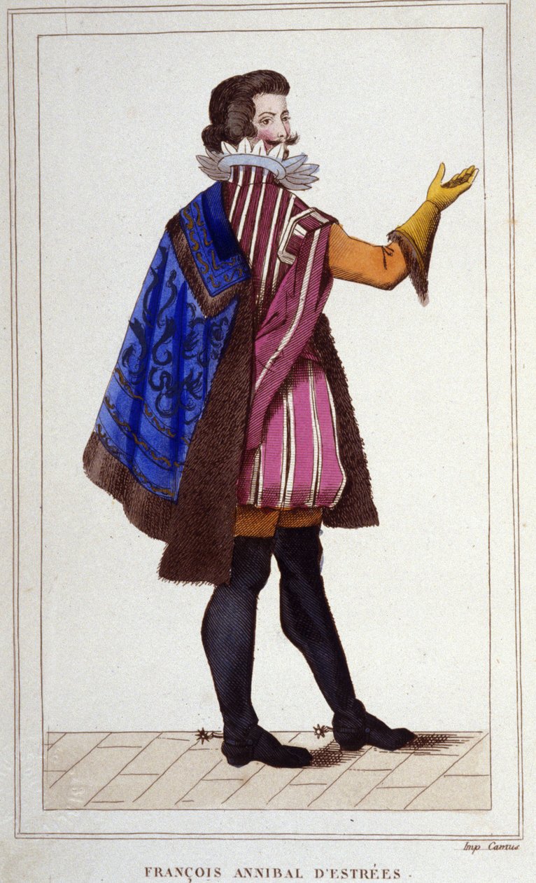 François Annibal d'Estrées (1573–1670), marskalk av Frankrike. Han var ambassadør i Roma fra 1619 til 1624 Gravering fra 1830. av Unknown artist