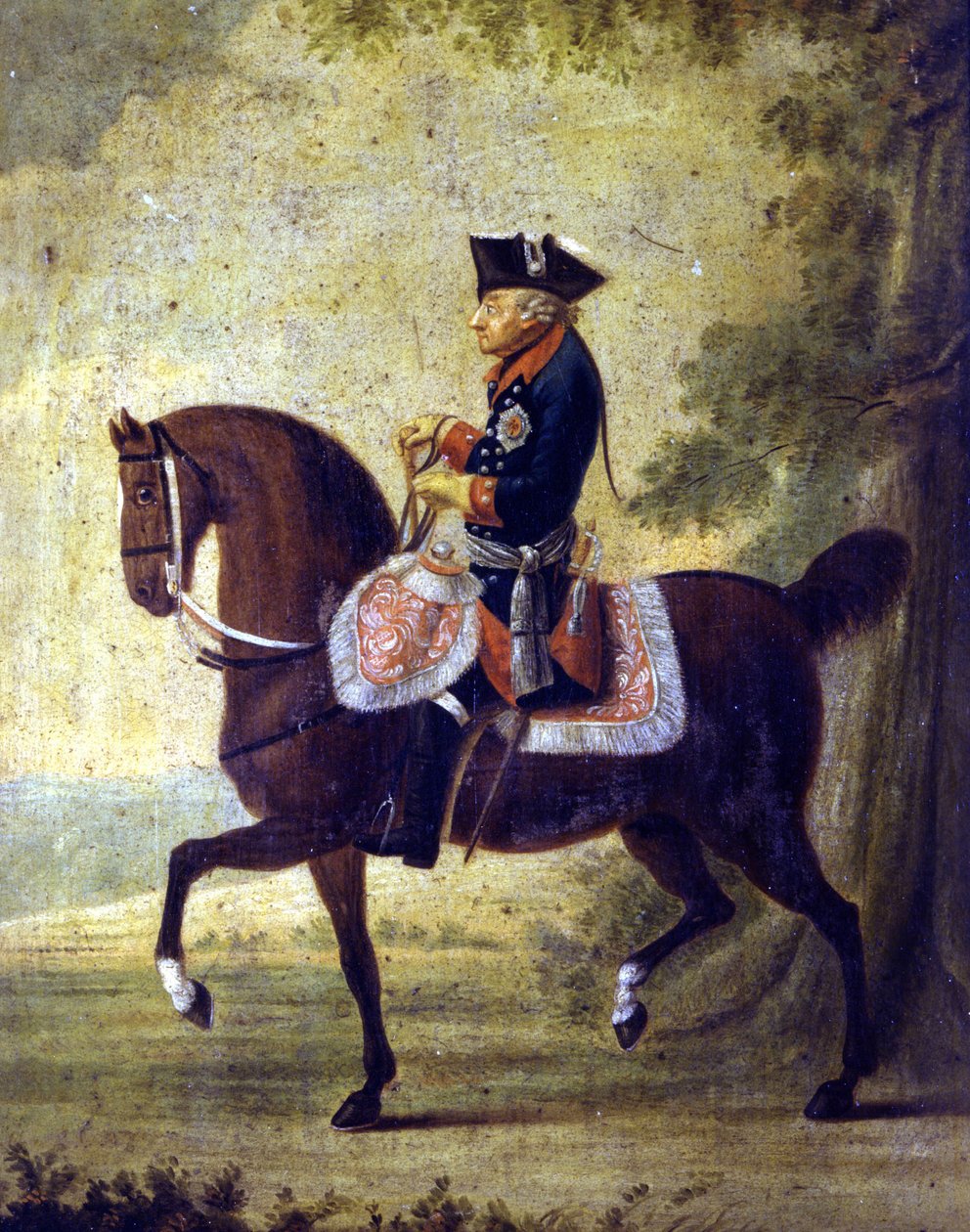 Fredrik den store, konge av Preussen (1712 - 1786). Nederst på rammen av maleriet står det skrevet “”... Berlin 1776. Museo del Risorgimento. Milan av Unknown artist