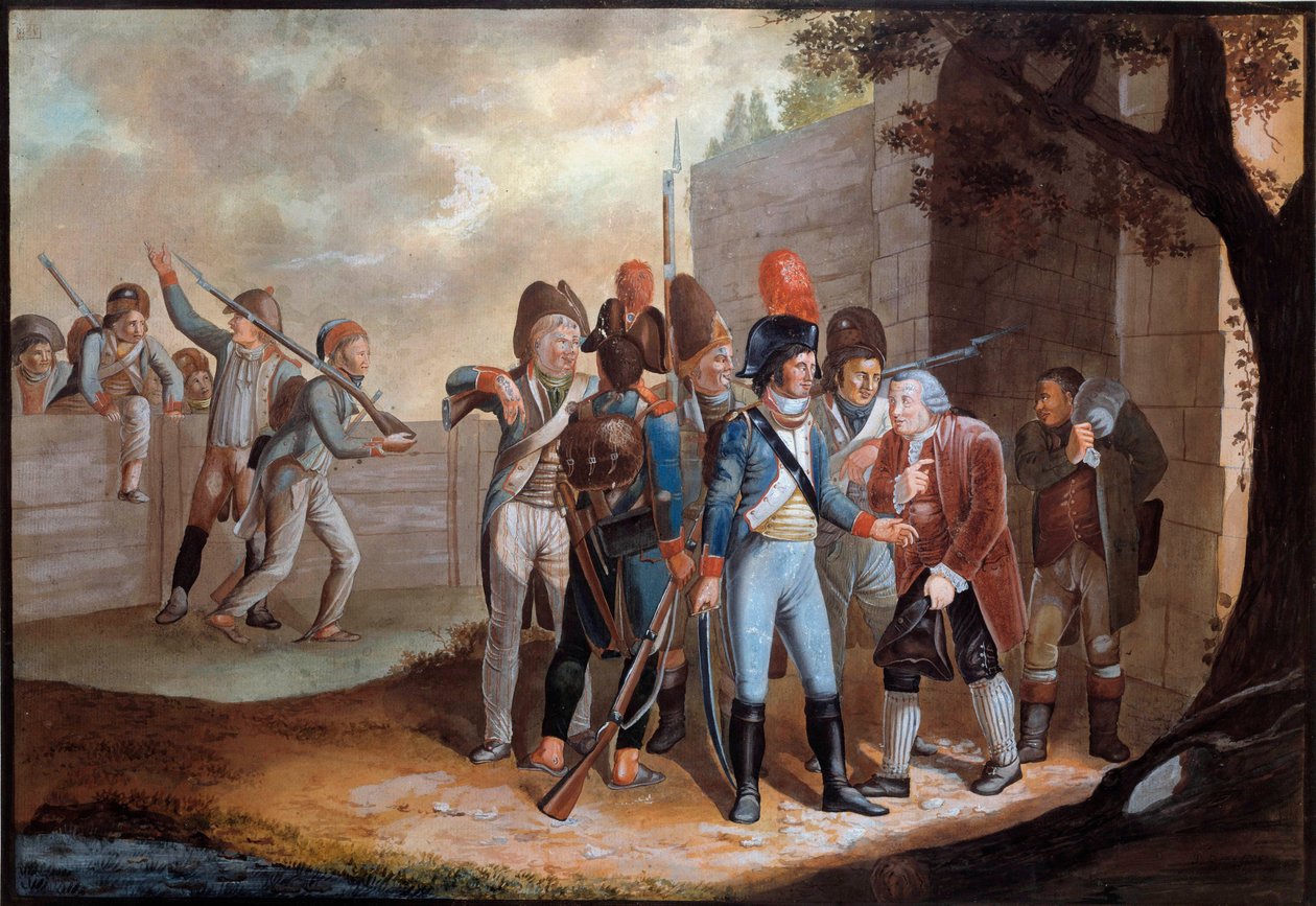 Fransk revolusjon: "" Bidrag av krigsdyne fra franskmennene i Sveits"" Anonymt maleri. 1798. Paris, Musee de l