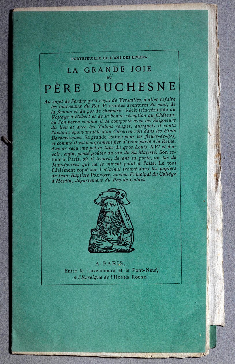 Den franske revolusjonen: cover av "" La grande joie du Pere Duchesne"" rundt 1790. Privat samling av Unknown artist