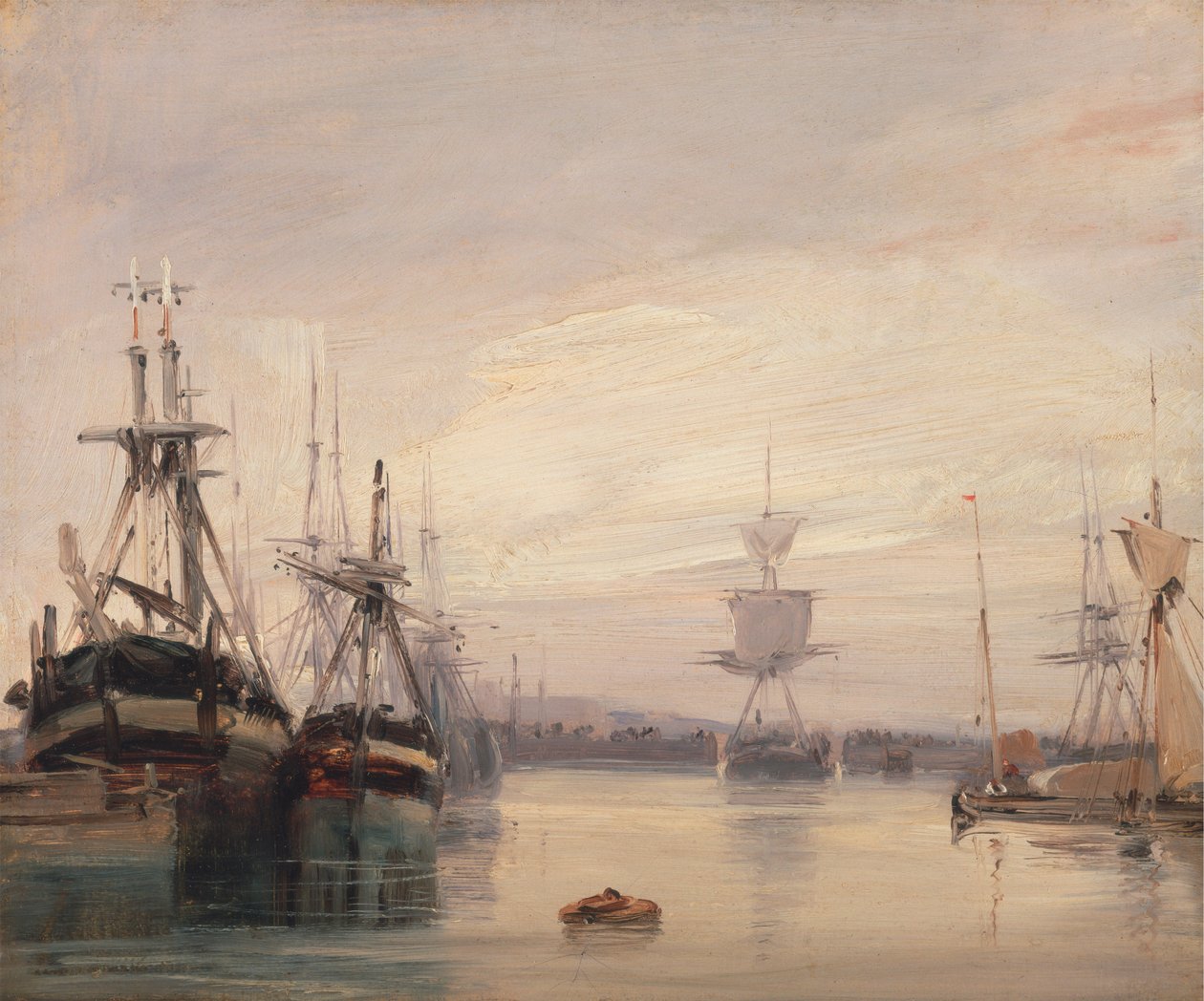 Fransk havnescene av Unknown artist