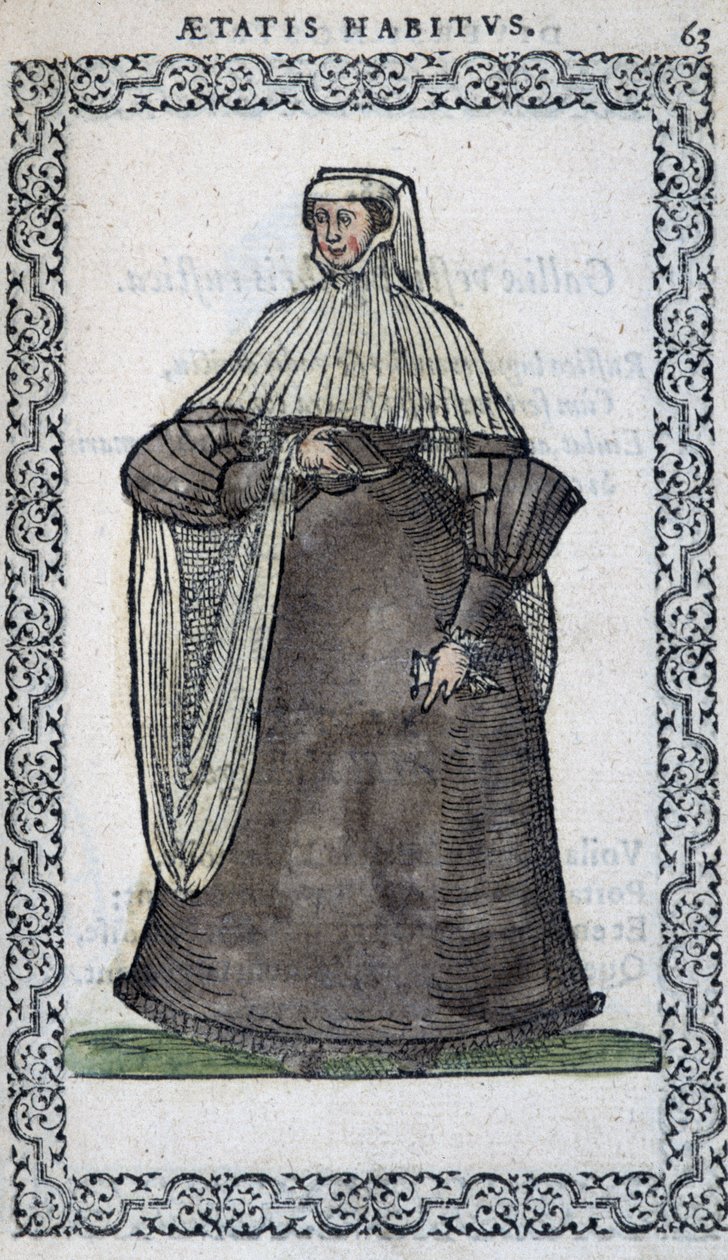 Fransk kvinne i sørgedress - i "" Habits et éffigies"" av Jean Sulperius av Unknown artist