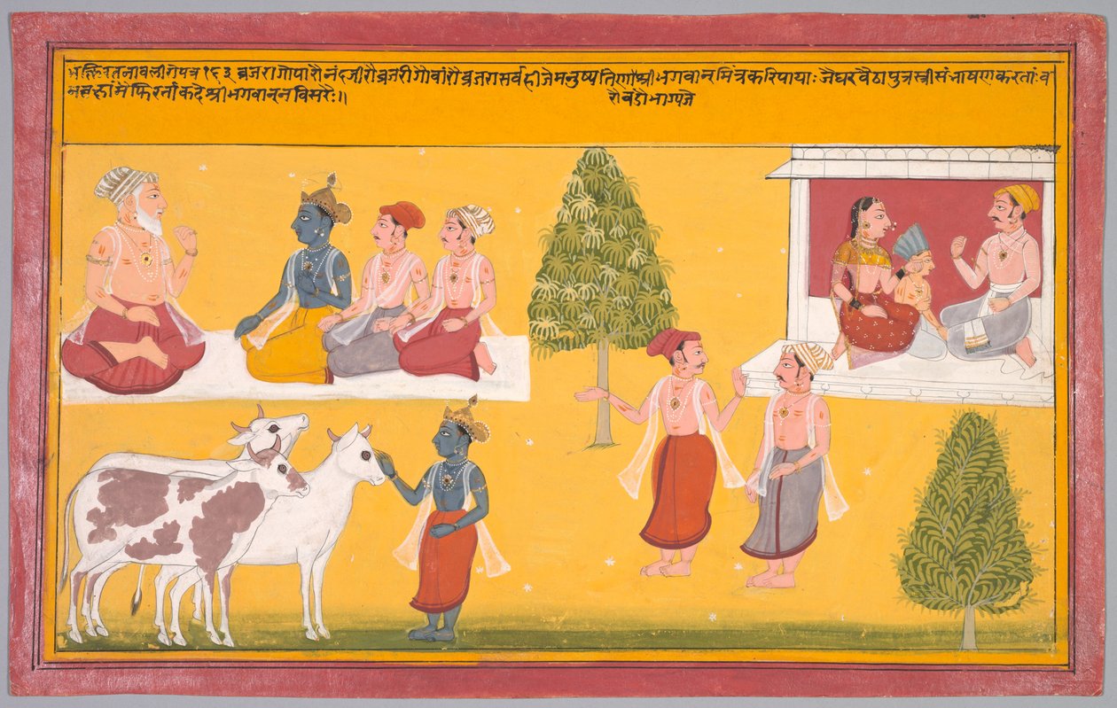 Friends of Krishna, Folio 163 fra en Bhakti Ratnavali fra Vishnu Puri av Unknown artist
