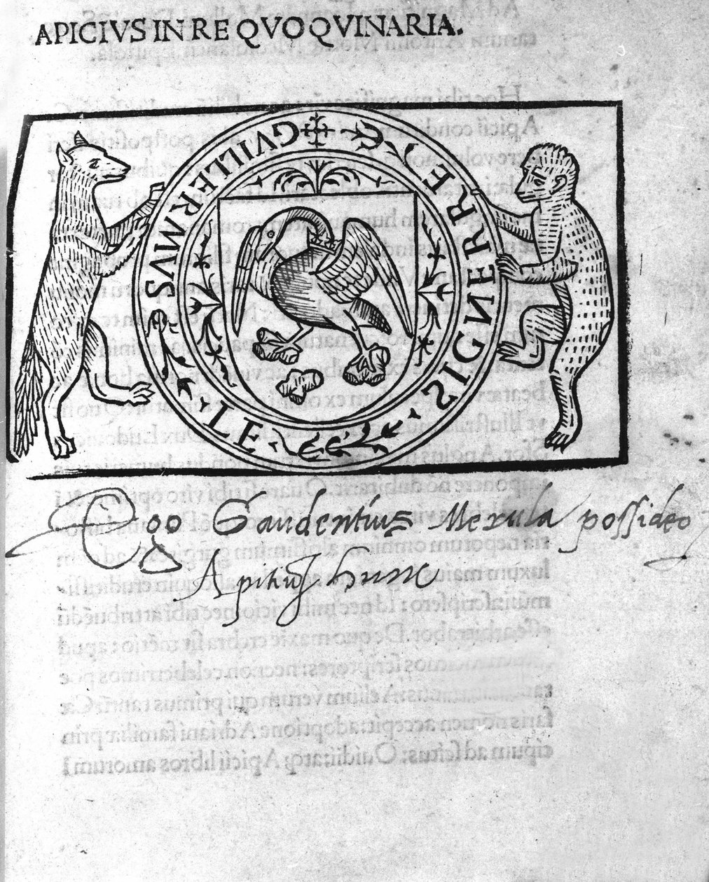 Frontispice av "In quoquinaria (De re culinaria)" fra 1500-tallet av Marcus Gavius ​​​​Apicius. Latin gastronom (1. århundre e.Kr.). s.l. n.d. 16¡ sek. av Unknown artist