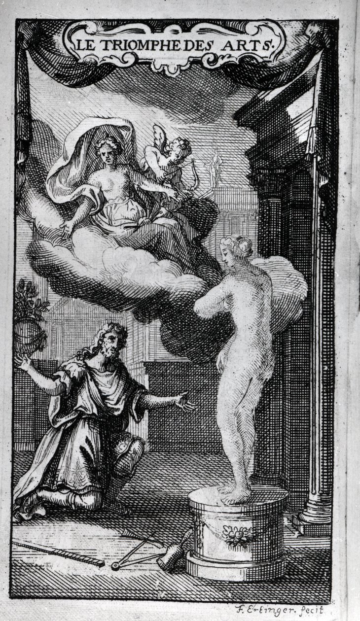 Frontispice av "" Le Triomphe des Arts"" Libretto av Antoine Houdar (eller Houdart) de La Motte (1672 -1731) Musikk av Michel de la Barre. 1700. av Unknown artist