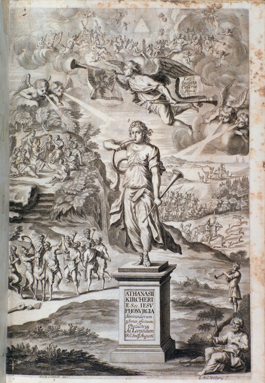 Frontispice av Phonurgia nova (1673) av Unknown artist