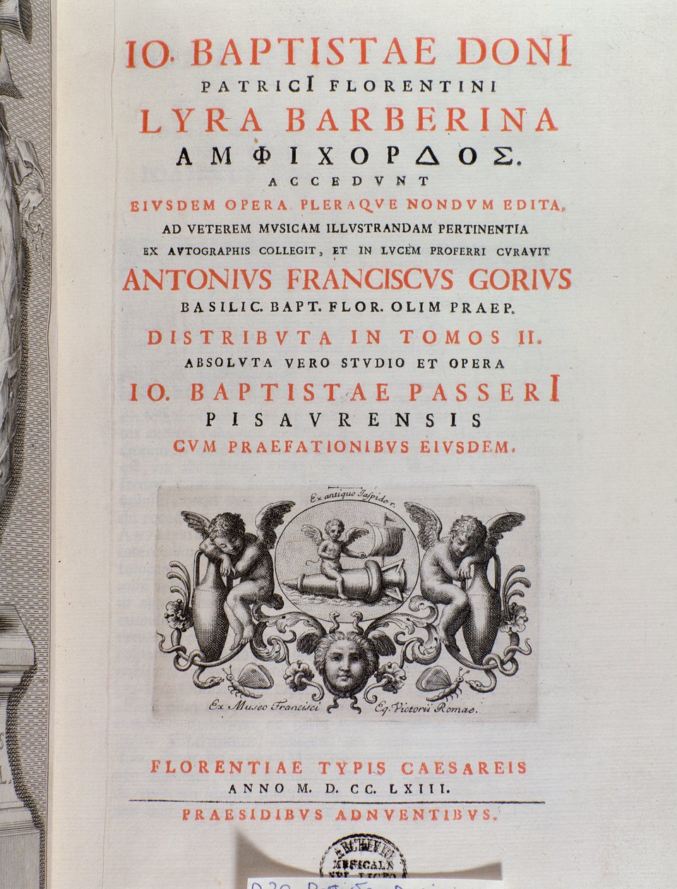 Frontispice av The Lyra Barberina (gravering av Unknown artist